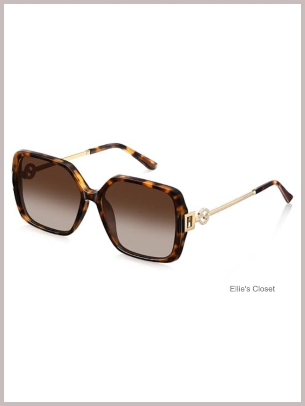 Oversized Retro Square Polarized Sunglasses UV Protection Metal Temples
